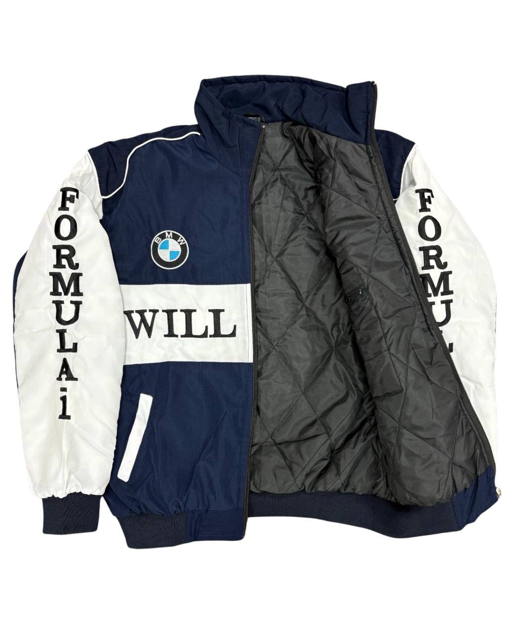 navy and white Williams BMW racing jacket with Formula 1 branding